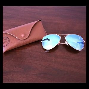 Ray Ban aviator flash blue glasses